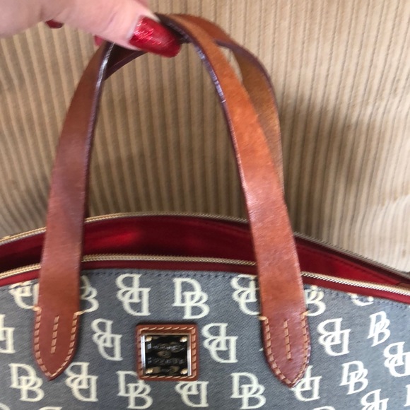 Dooney And Burke canvas bag with leather handles. - Picture 8 of 8